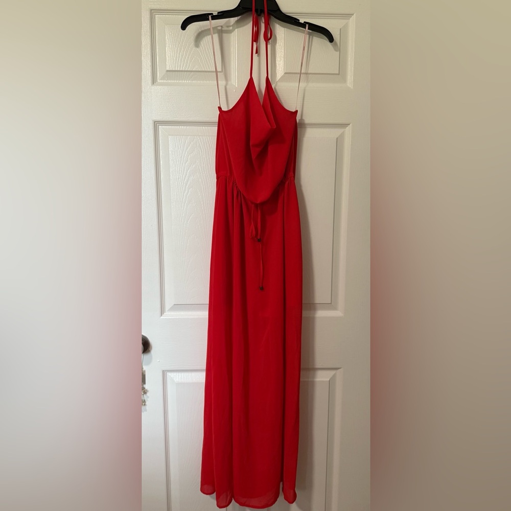 Forever 21 Vibrant Red Halter Maxi Dress
